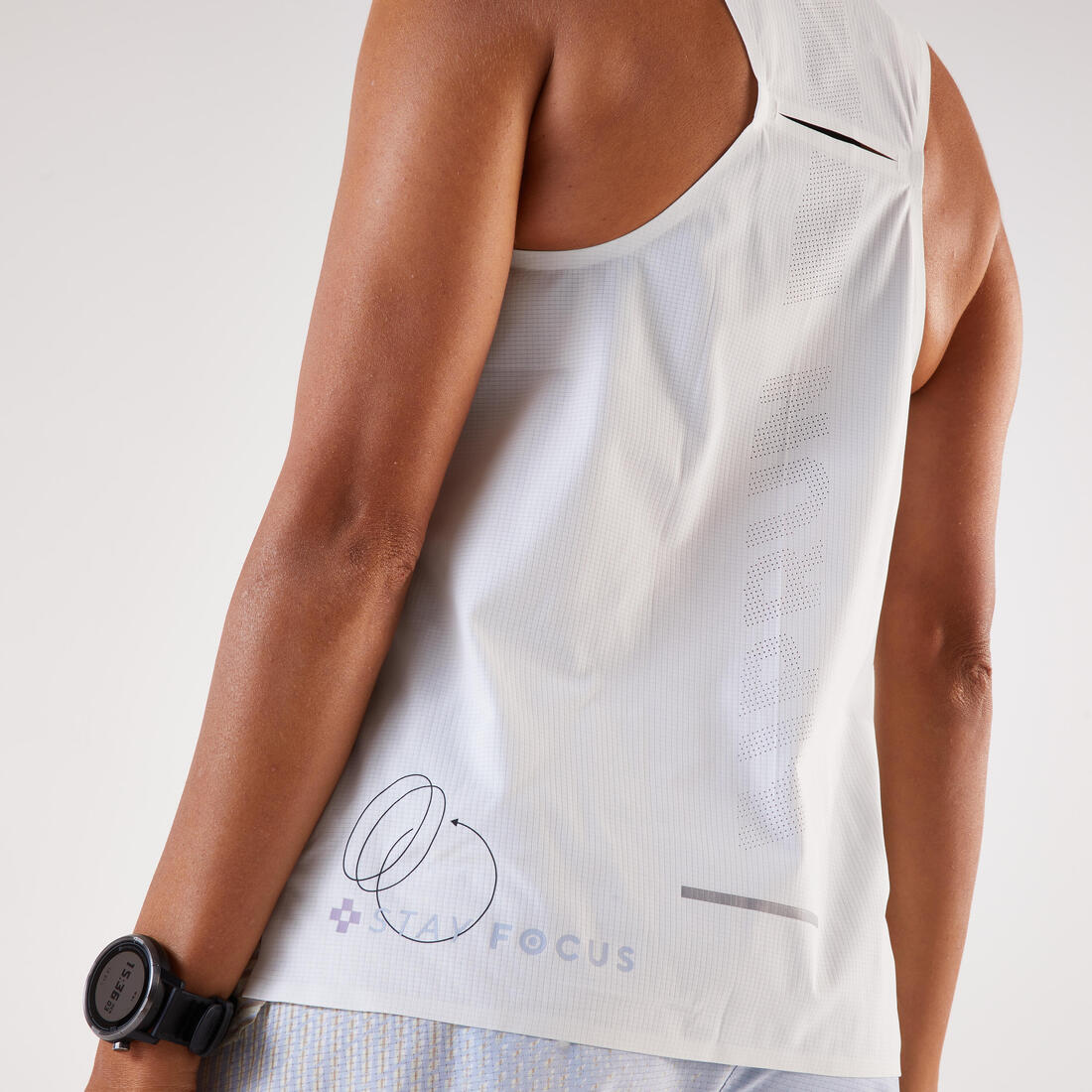 Débardeur de Running léger Femme - KIPRUN Run 900 Light violet mauve imprimé