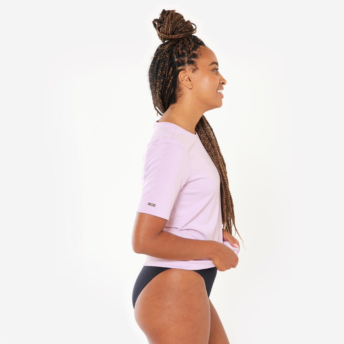 Tee shirt anti uv surf manches courtes Femme - Malou greige