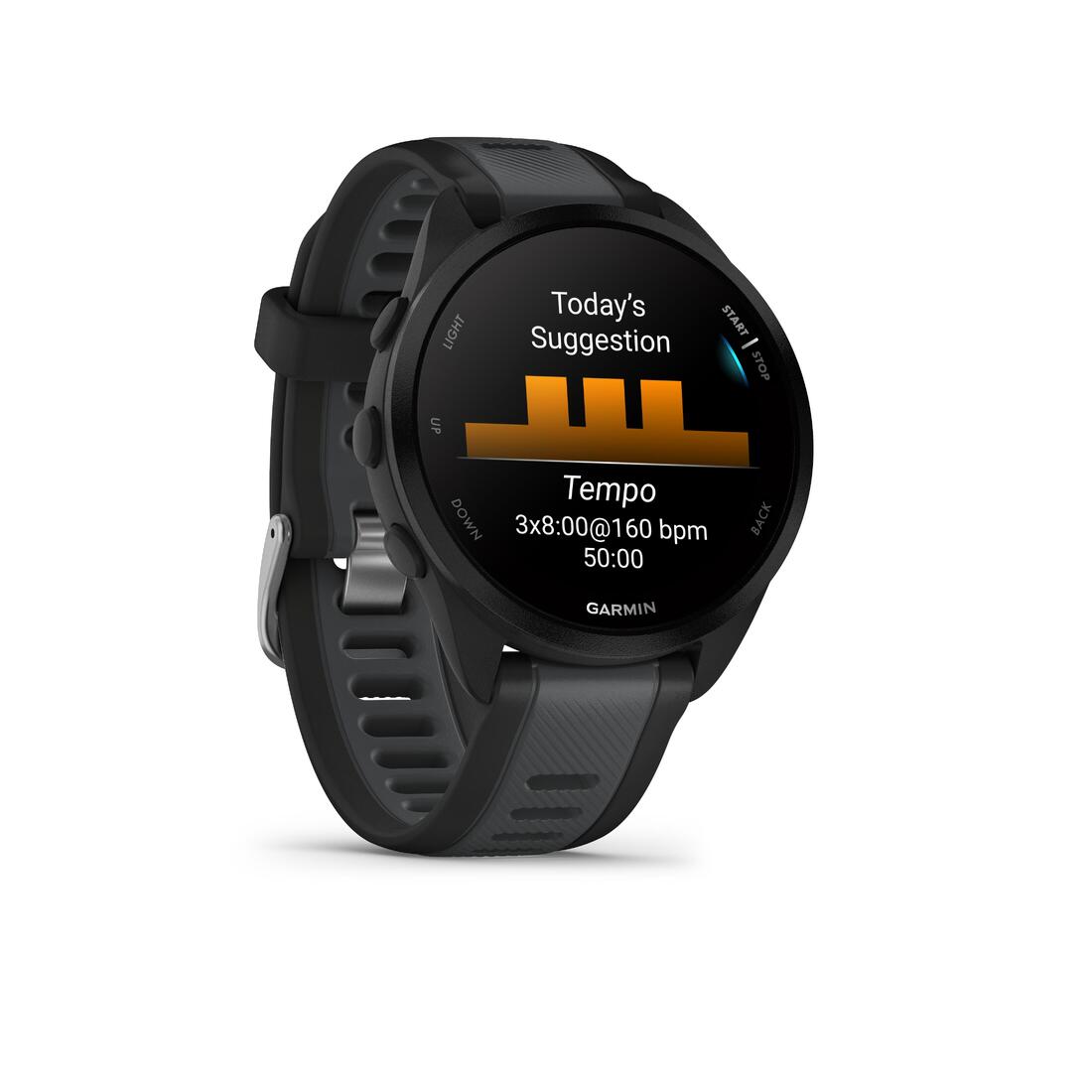 Montre connectée gps de running garmin forerunner 165 noir/gris foncé