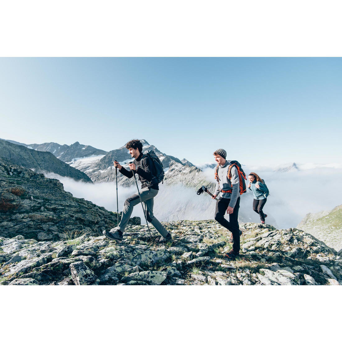 Polaire de randonnée montagne homme, MH100 demi zip