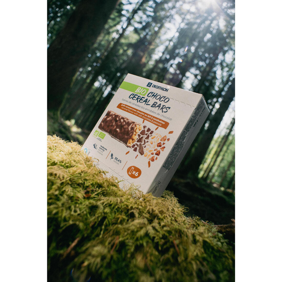 Barres de céréales bio cacahuètes caramel enrobées chocolat au lait x6