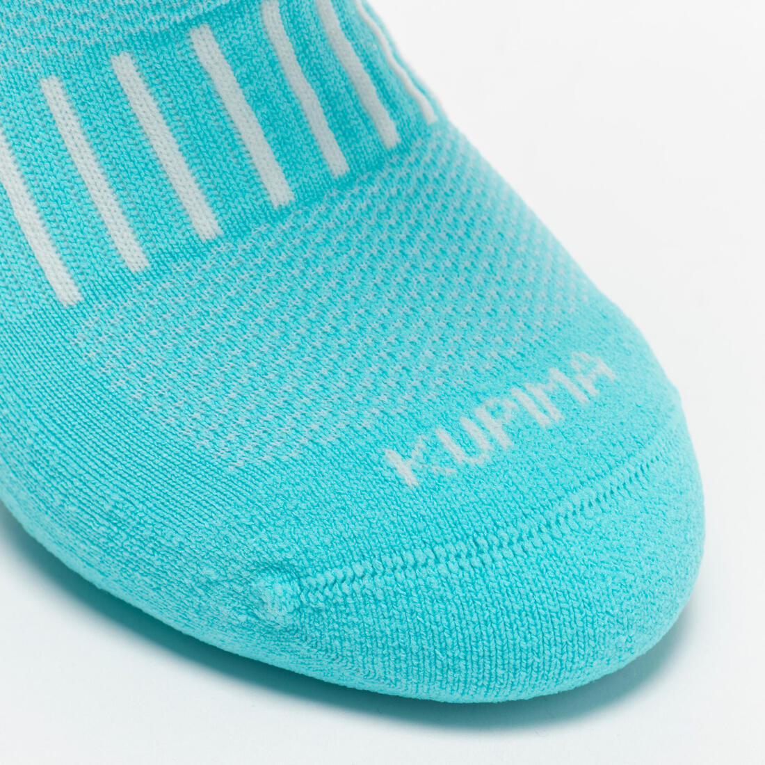 Lot X2 de chaussettes enfant AT 500 mid turquoise et rayées turquoises grises