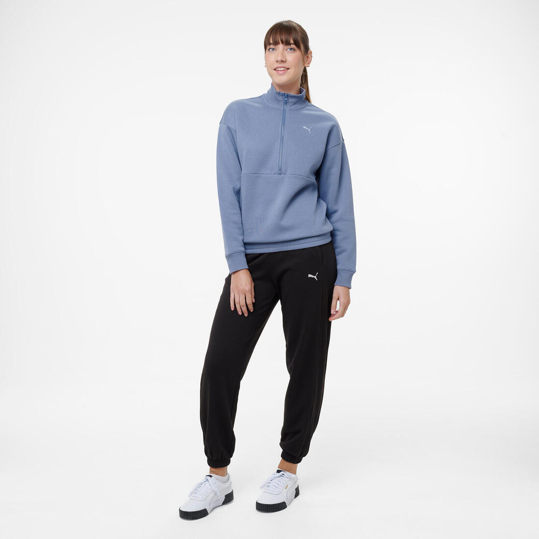 Pantalon jogging en coton femme, noir