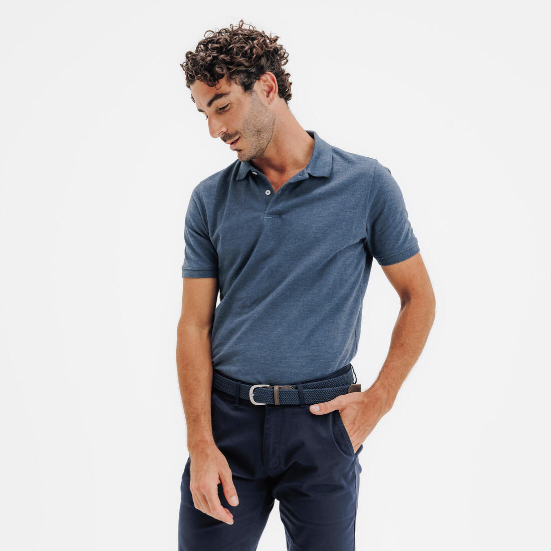 Polo de golf en coton polyester manches courtes homme, MW500