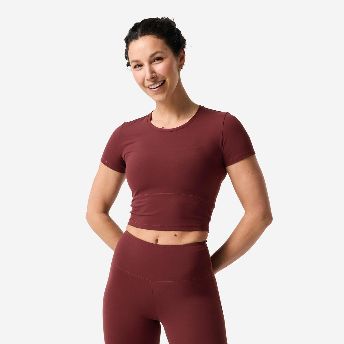 T-shirt de yoga et Pilates extensible et doux femme, Breathe