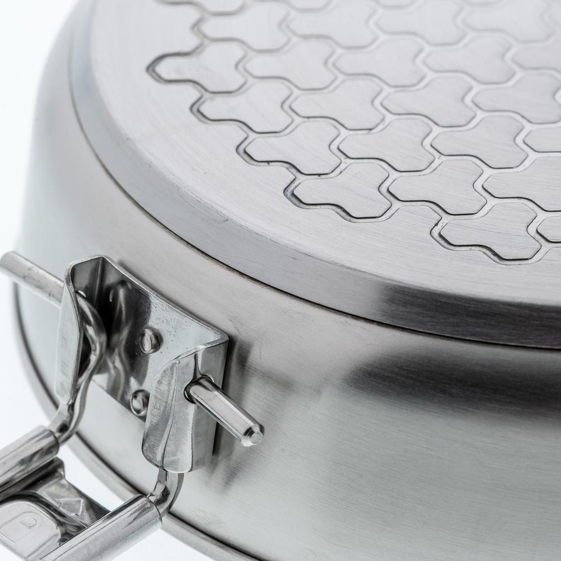 Popote 4 personnes de camping en acier inox + anti-adhésif
