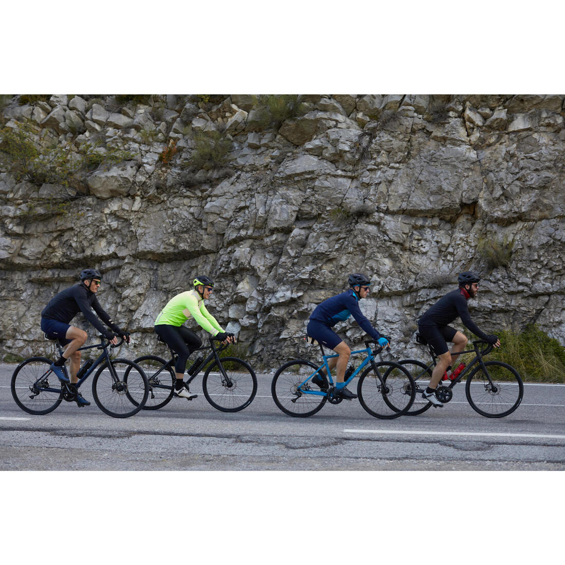 MAILLOT MANCHES LONGUES VELO ROUTE TRIBAN RC500 NOIR