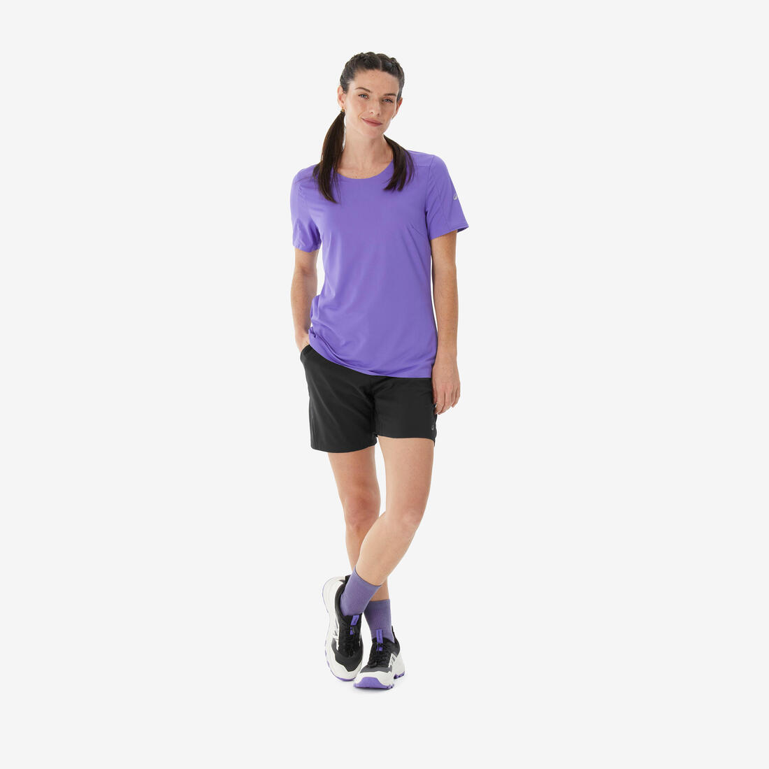 Short de randonnée femme, MH100 ESSENTIAL noir