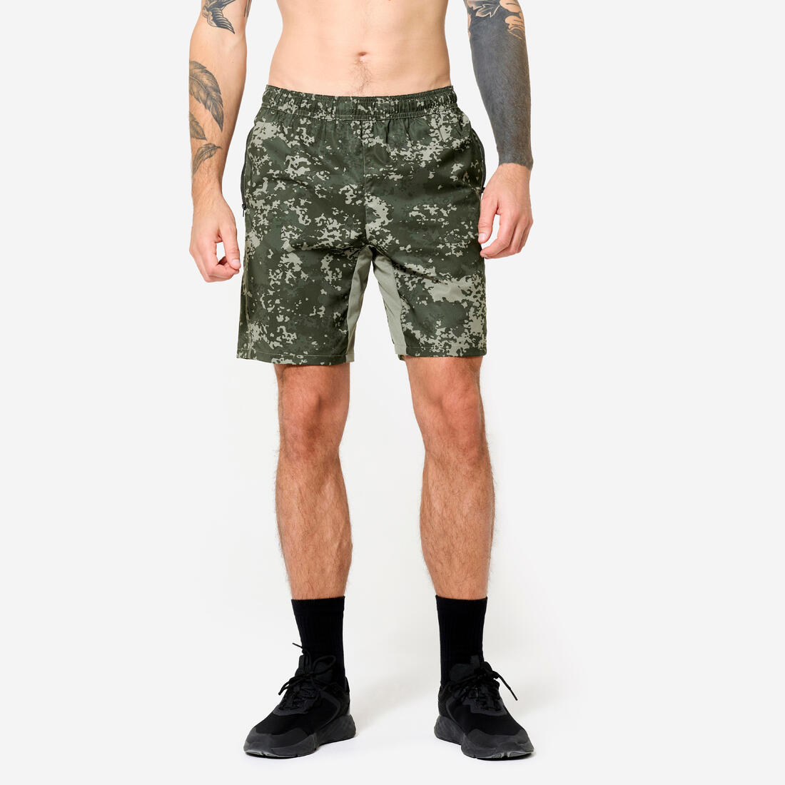 Short de fitness respirant poches zippées homme