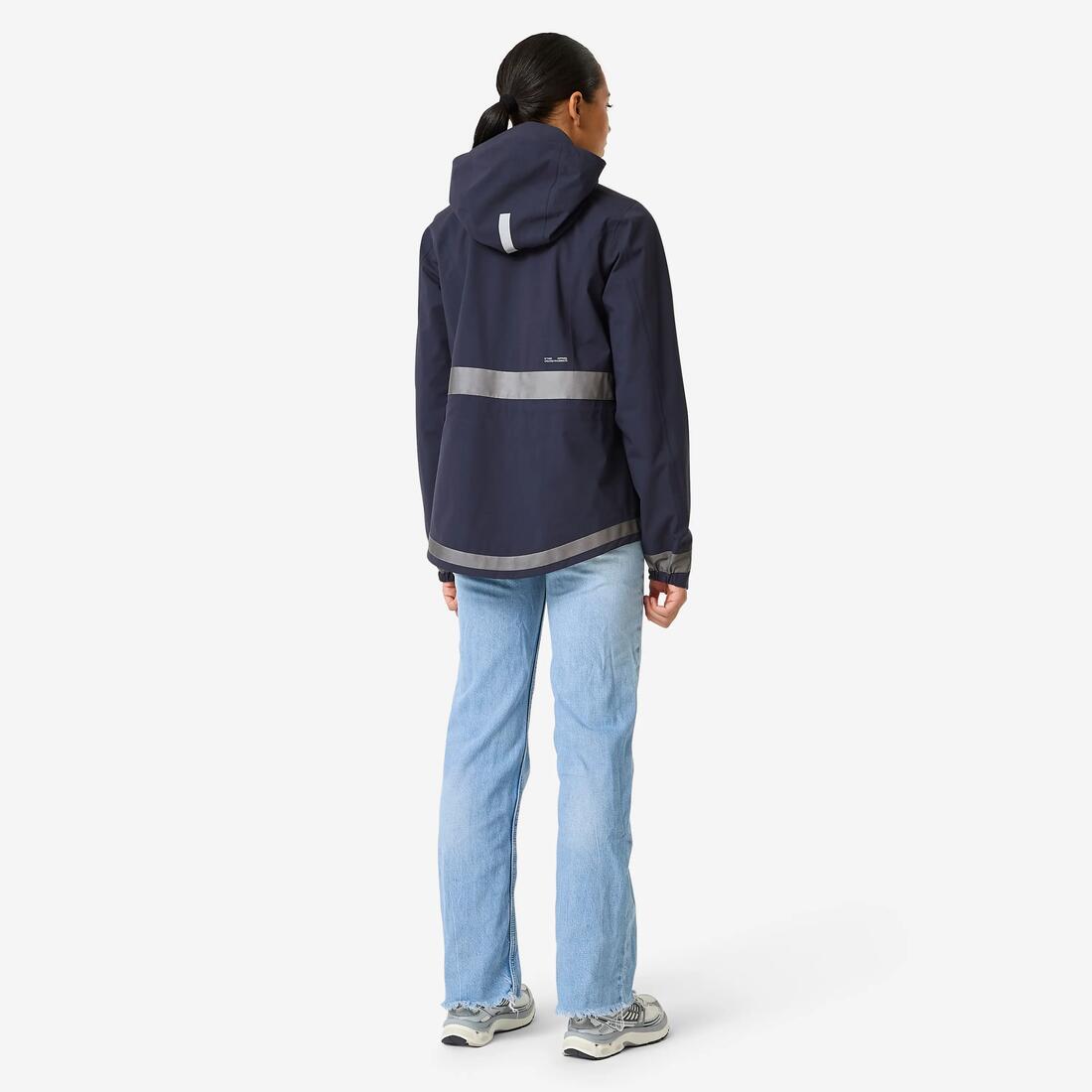 VESTE PLUIE VELO VILLE VISIBILITE NUIT 540 FEMME BLEU MARINE