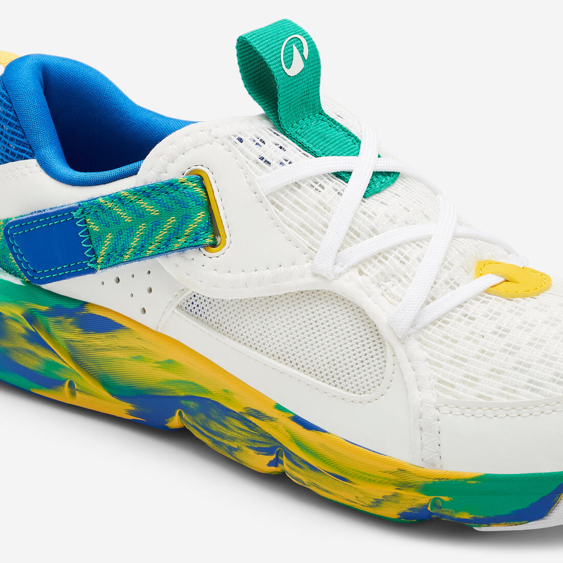 Chaussures de sport à scratch respirantes enfant, Playful Summer bleu et