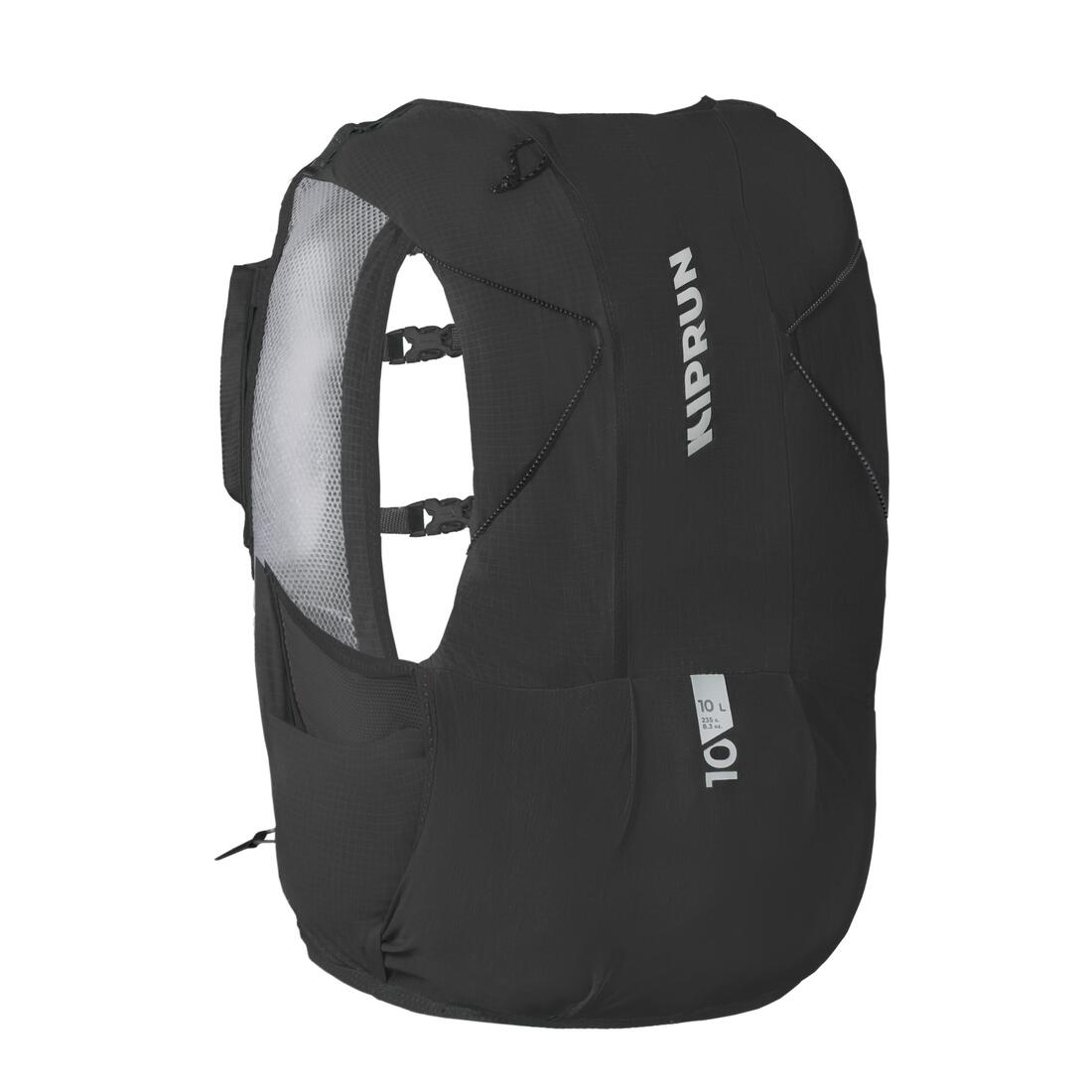 Sac trail running 10l mixte noir - vendu avec poche à eau 1l