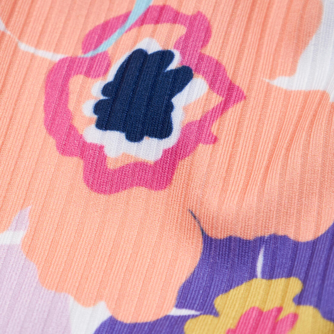 Haut de maillot de bain brassière fleuri réglable Fille - 500 Nora