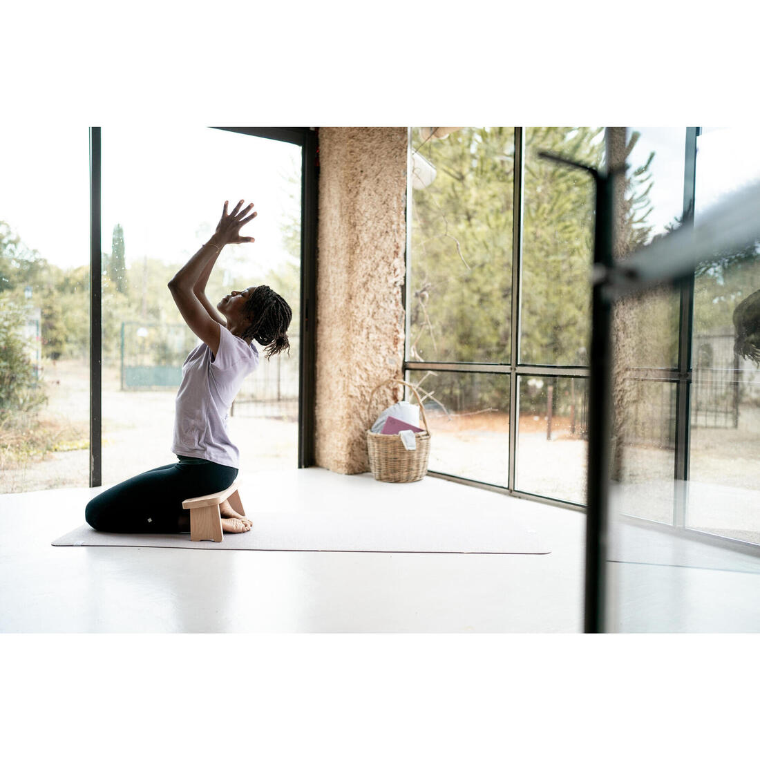 T-shirt yoga doux femme en coton