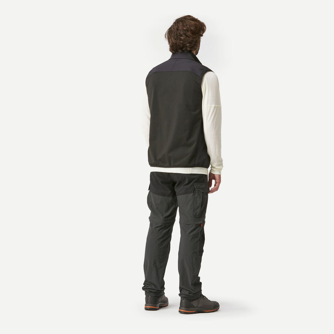 Gilet de trek coupe-vent softshell homme, MT100 noir