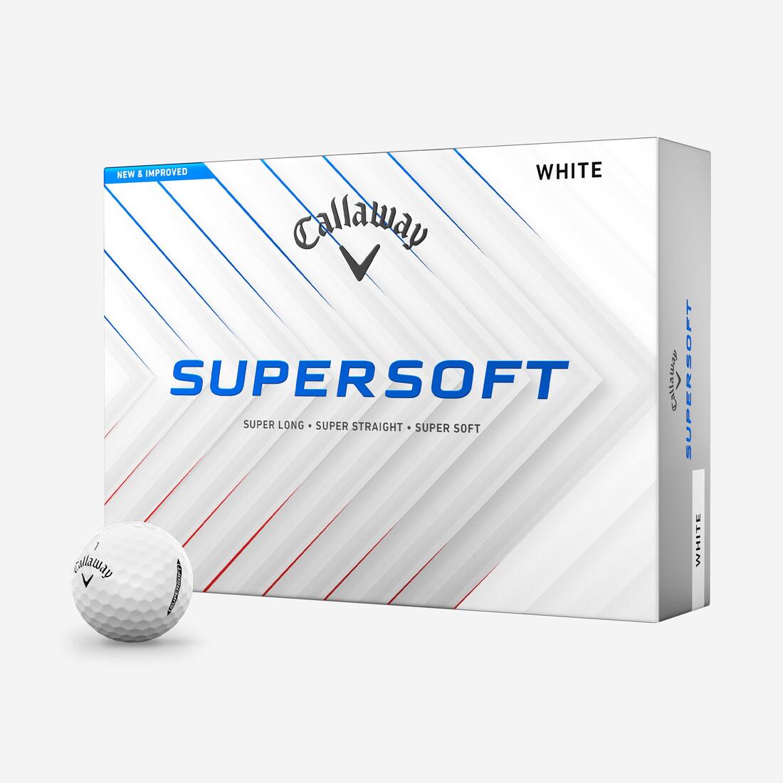 Balles de golf x12, Callaway Supersoft blanc