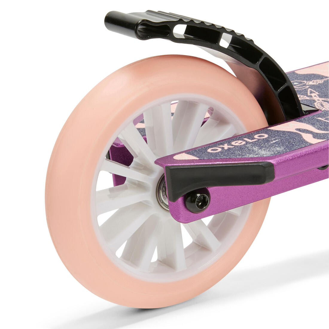 Trottinette enfant mid5 avec frein au guidon et suspension violette
