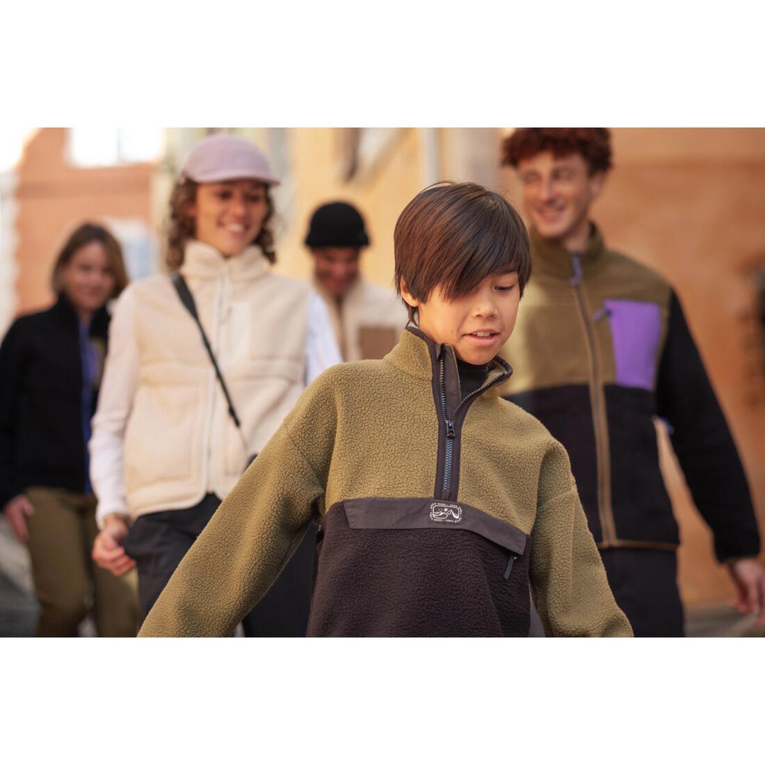 Polaire sherpa demi zip enfant 7-15 ans, NH500
