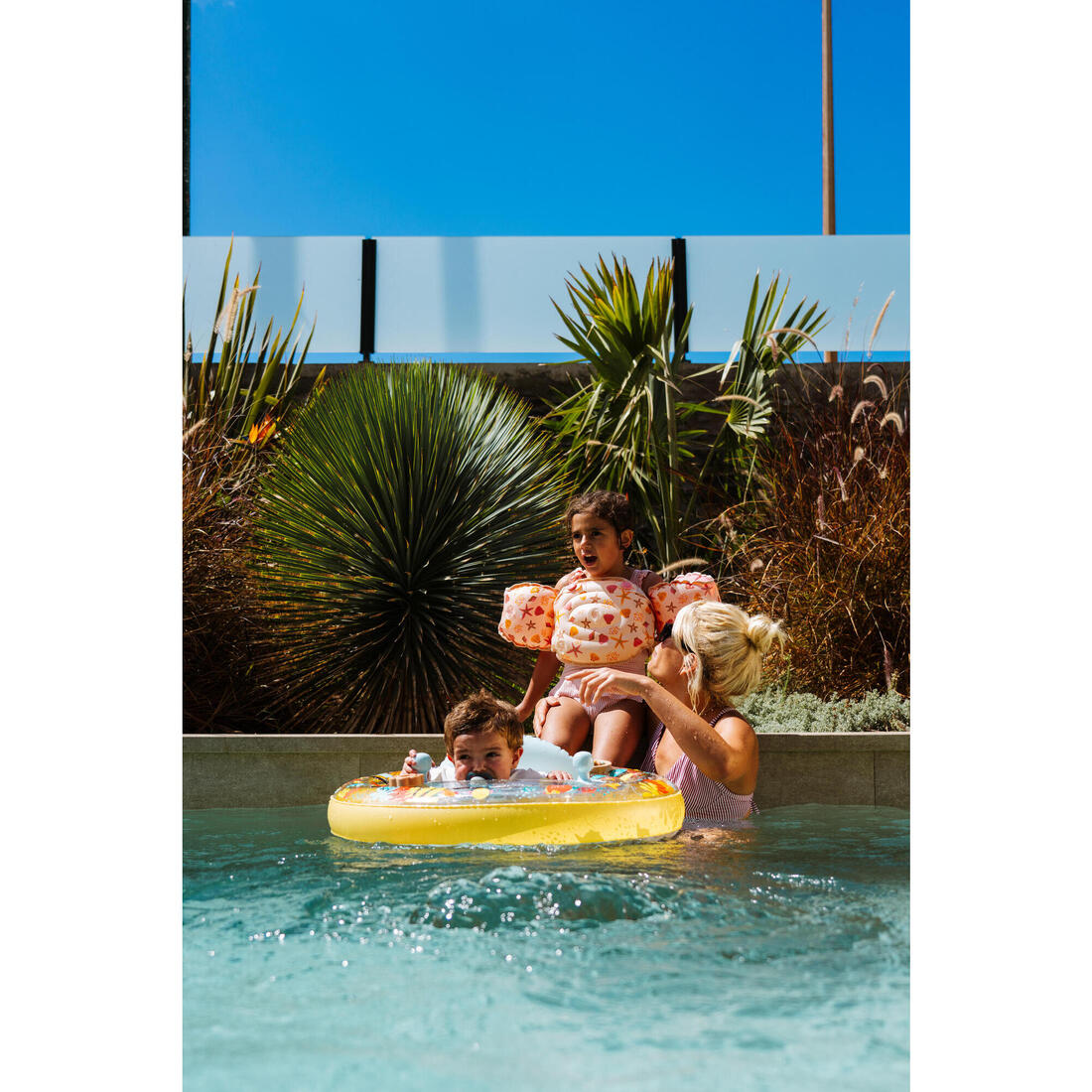 Bouée siège de piscine avec poignées Bébé 7-15kg - allfish jaune