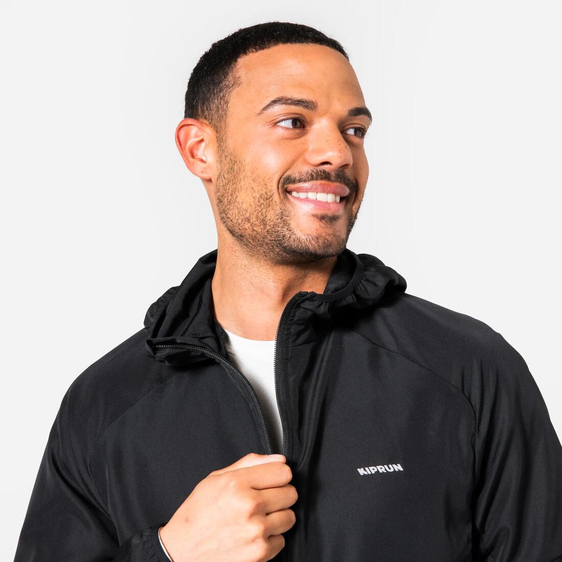 Veste coupe-vent de running & trail running Homme - KIPRUN Run 100 Noire