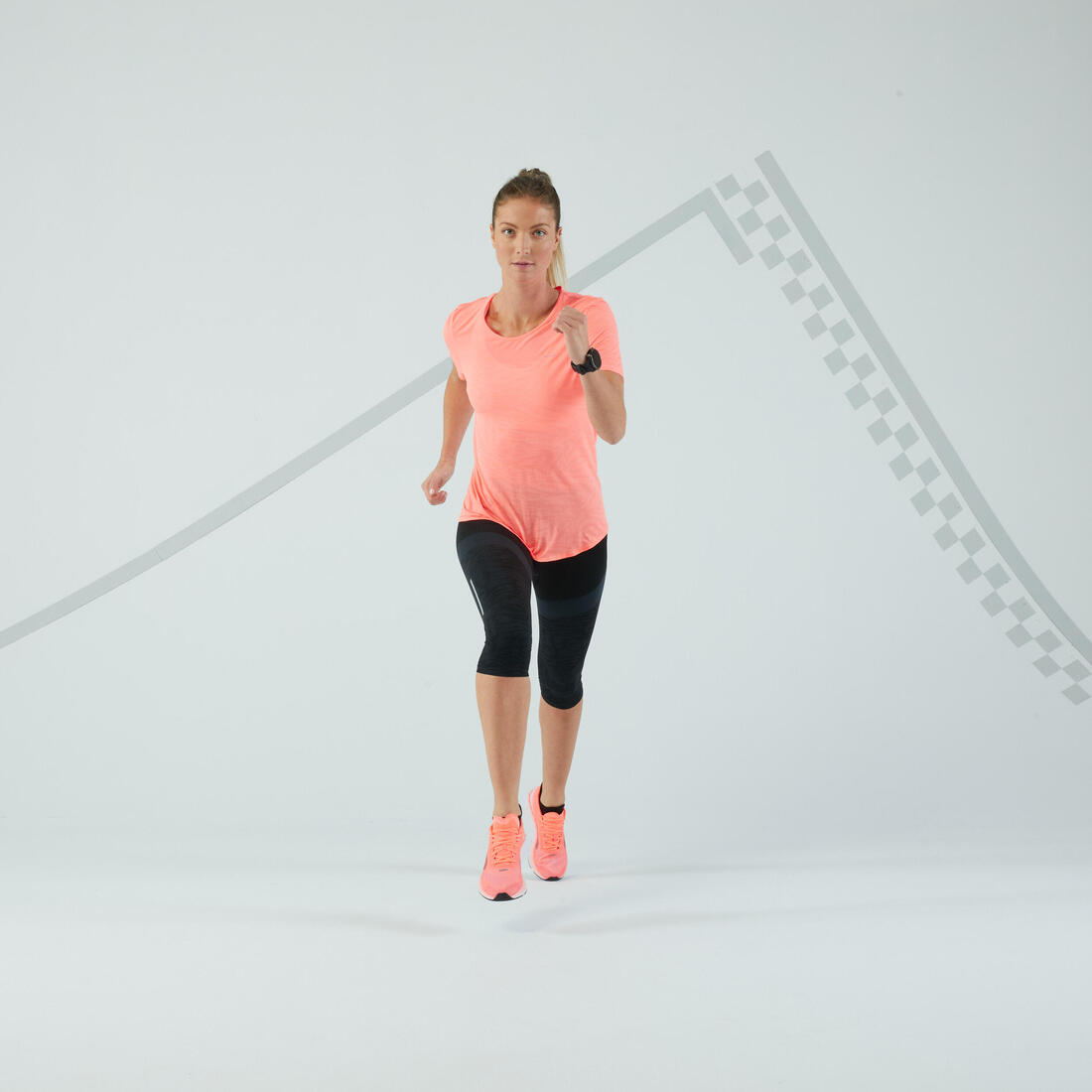 T-shirt running & trail sans couture femme - kiprun run 500 confort