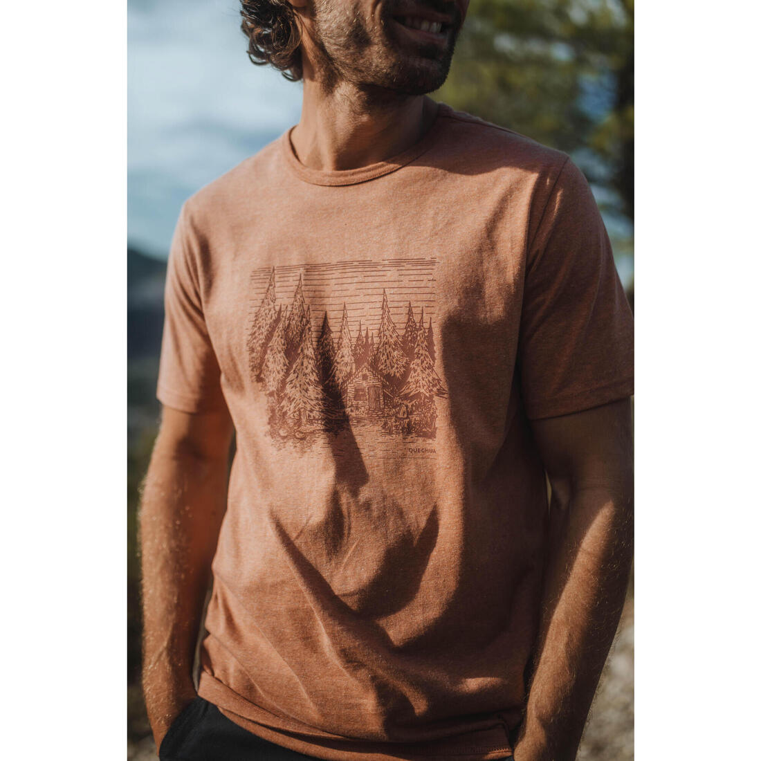 T-shirt de randonnée manches courtes homme, NH100