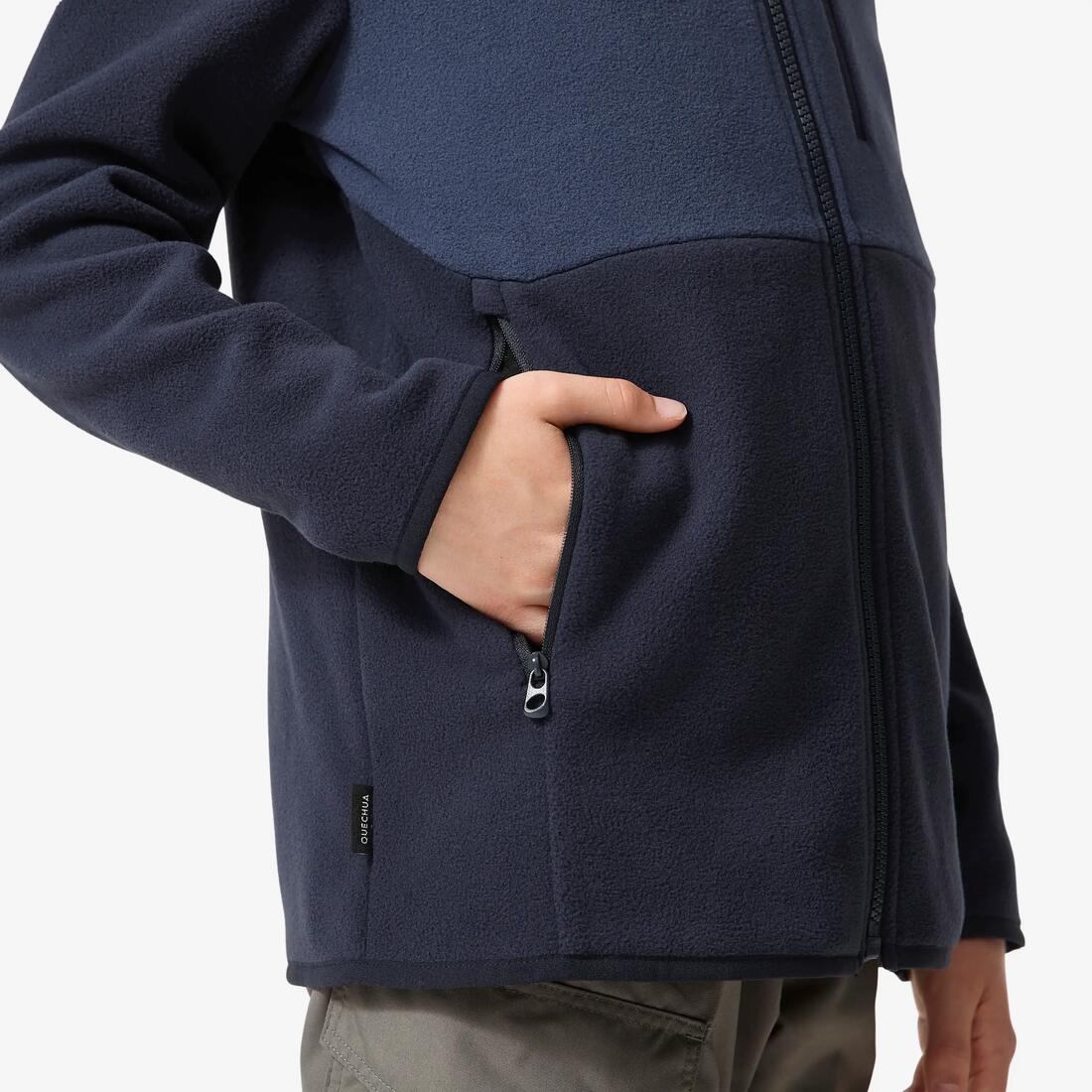 Veste polaire de randonnée enfant 7-15 ans, MH500 bleu et