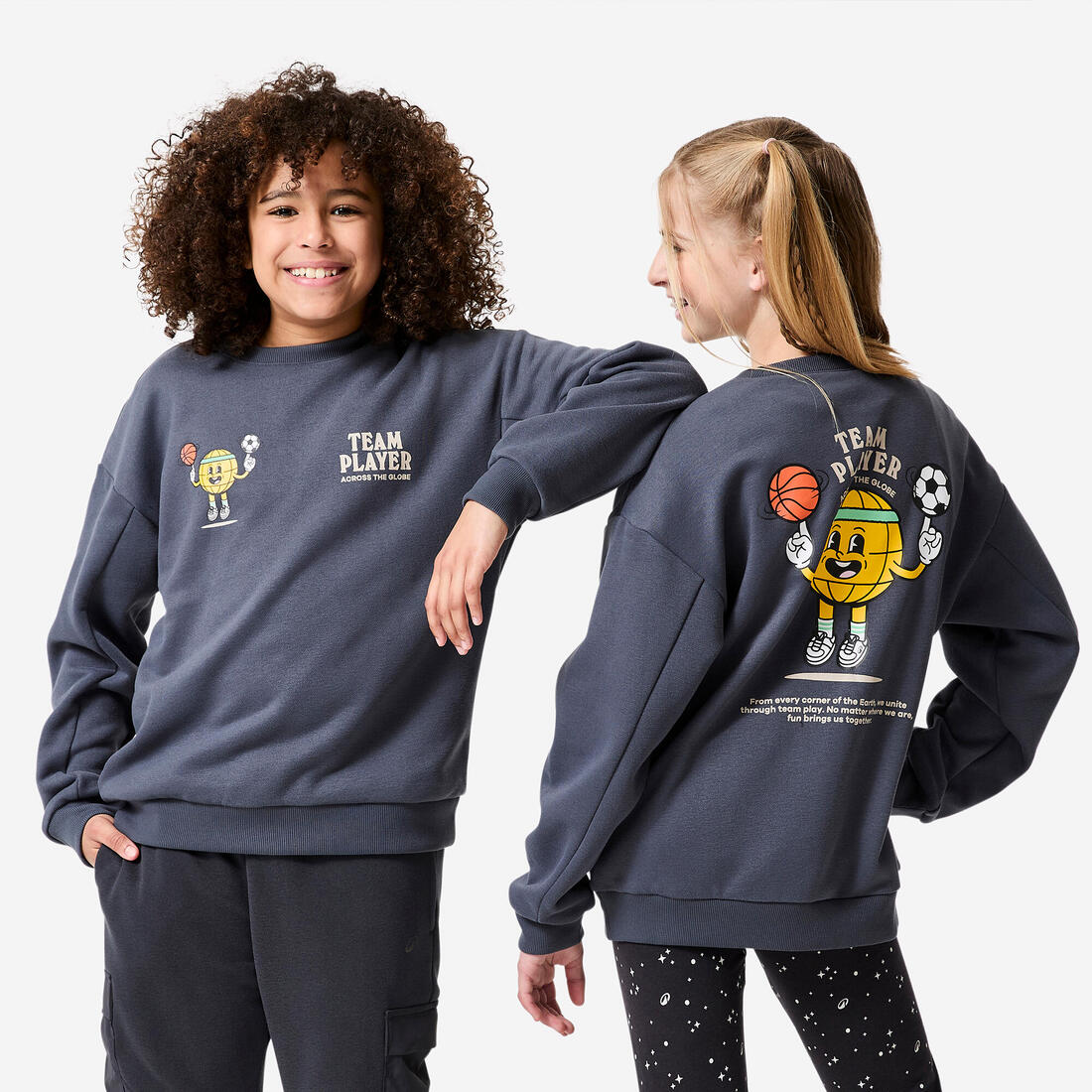Sweat col rond imprimé en molleton chaud enfant