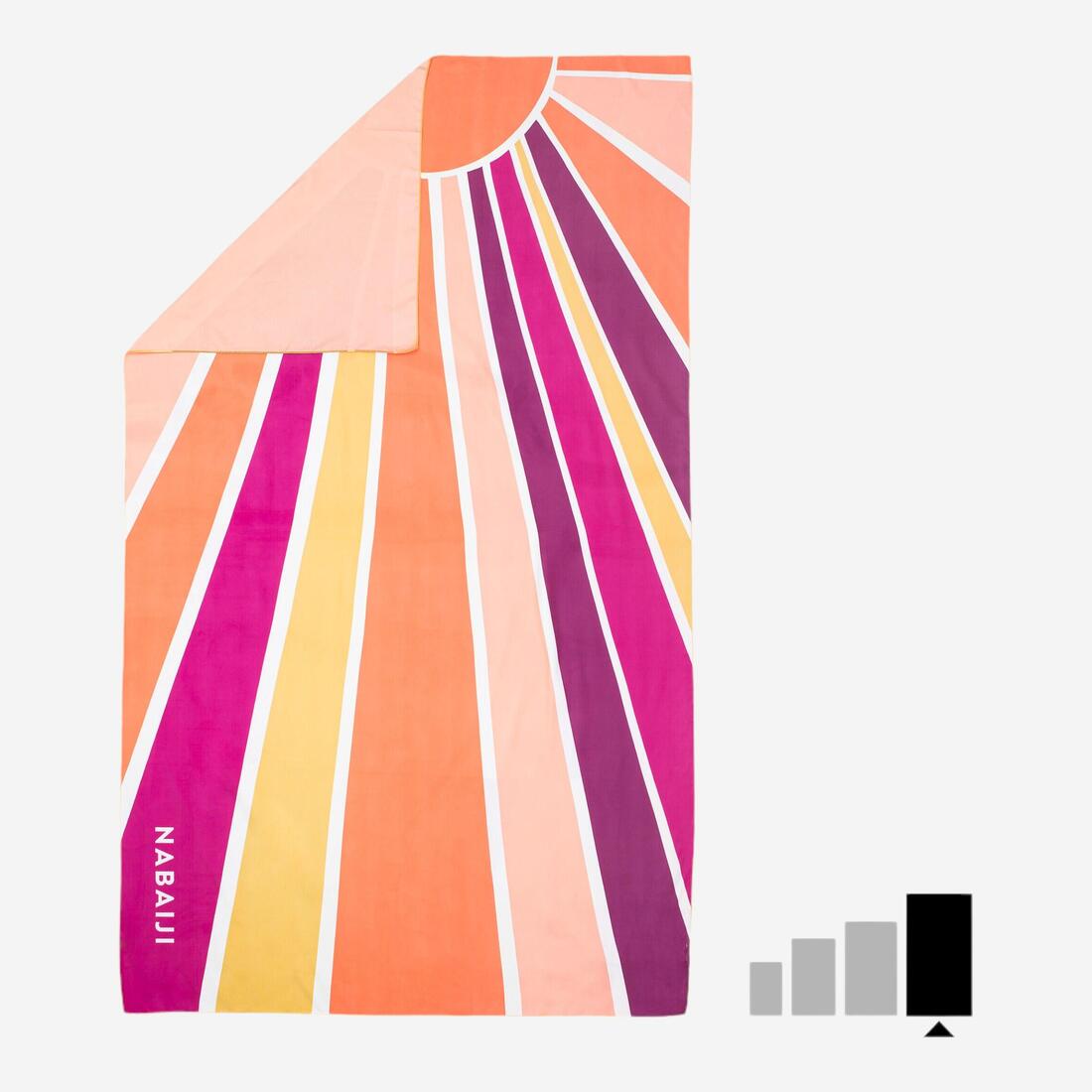 Serviette de bain microfibre imprimé taille xl 110 x 175 cm
