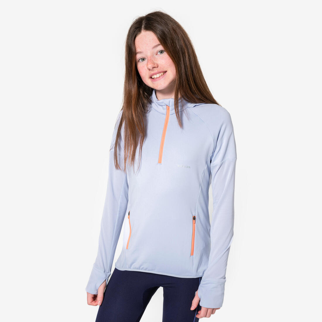 T-shirt manches longues de running fille, Kiprun Run 900 Warm violet