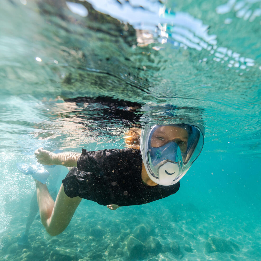 Masque easybreath snorkeling enfant XS (6-10 ans) - SANS SAC