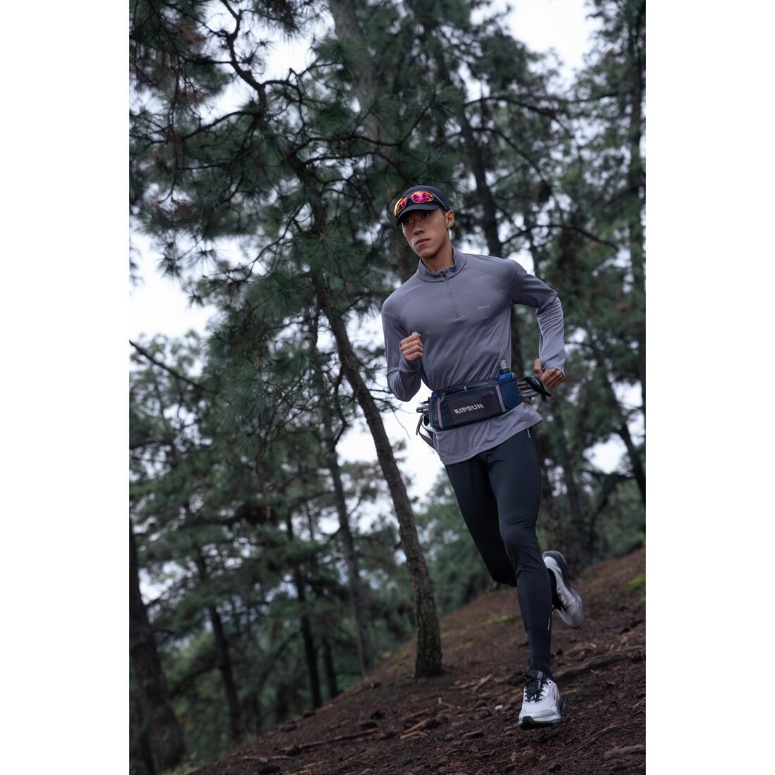 T-shirt manches longues demi zip chaud et respirant Homme, Kiprun Run 100