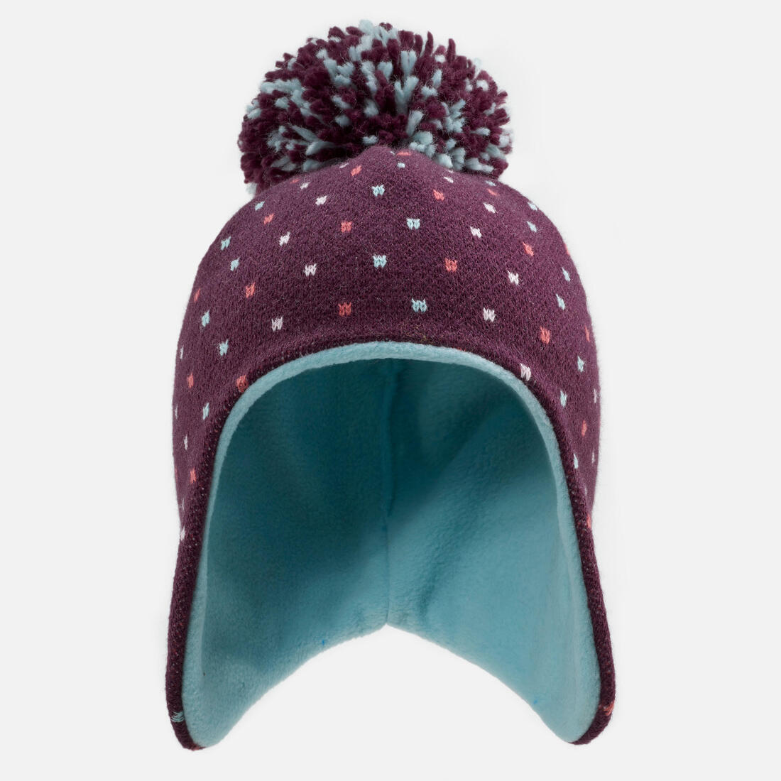 Bonnet bébé péruvien de ski / luge - SIMPLE WARM bleu marine et turquoise