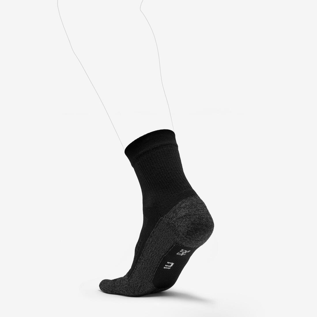 Chaussettes de running 5 doigts noires jaunes