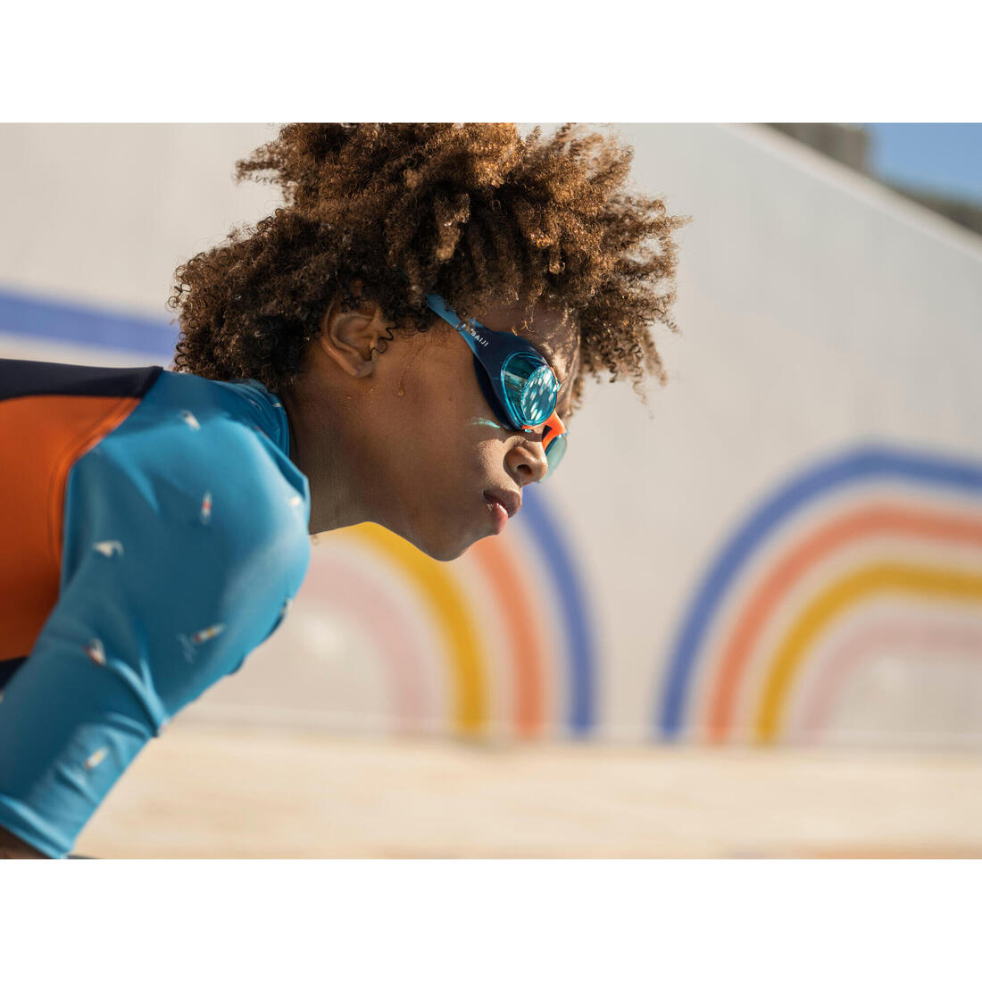 Lunettes de natation Junior - Xbase rose bleu teintées
