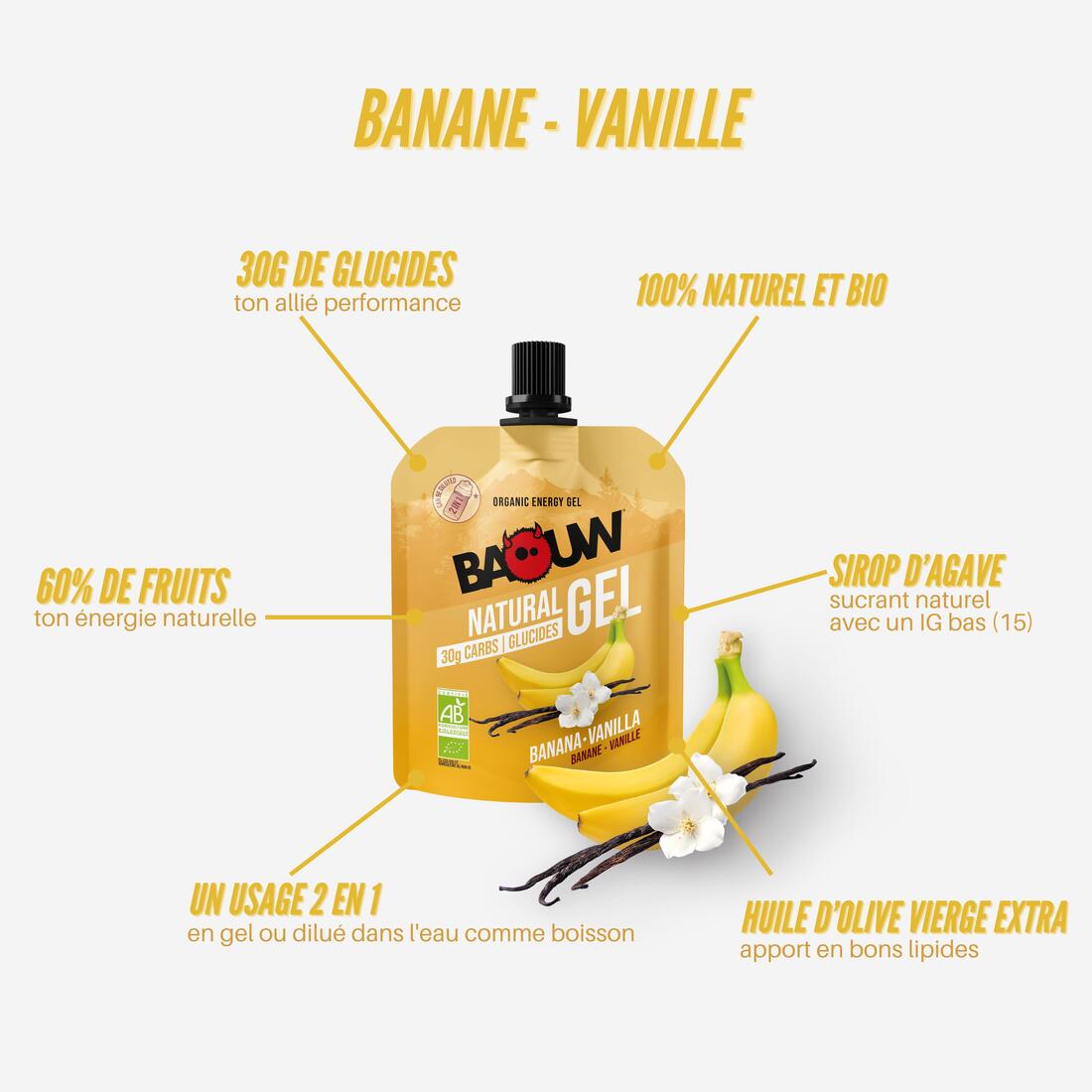 Gel énergétique banane vanille - 85g