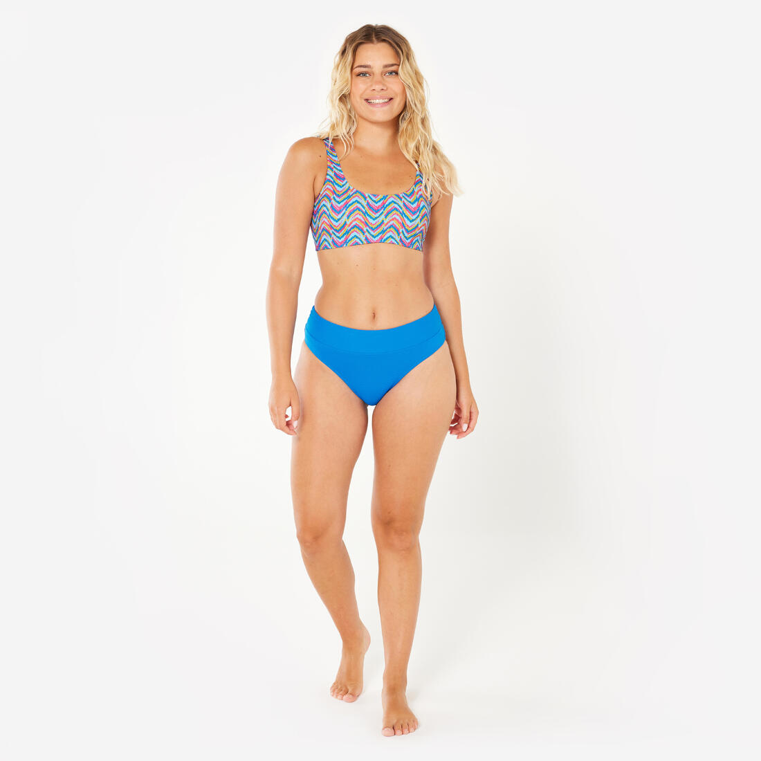 Bas de maillot de bain culotte texturée taille haute Femme - Nora