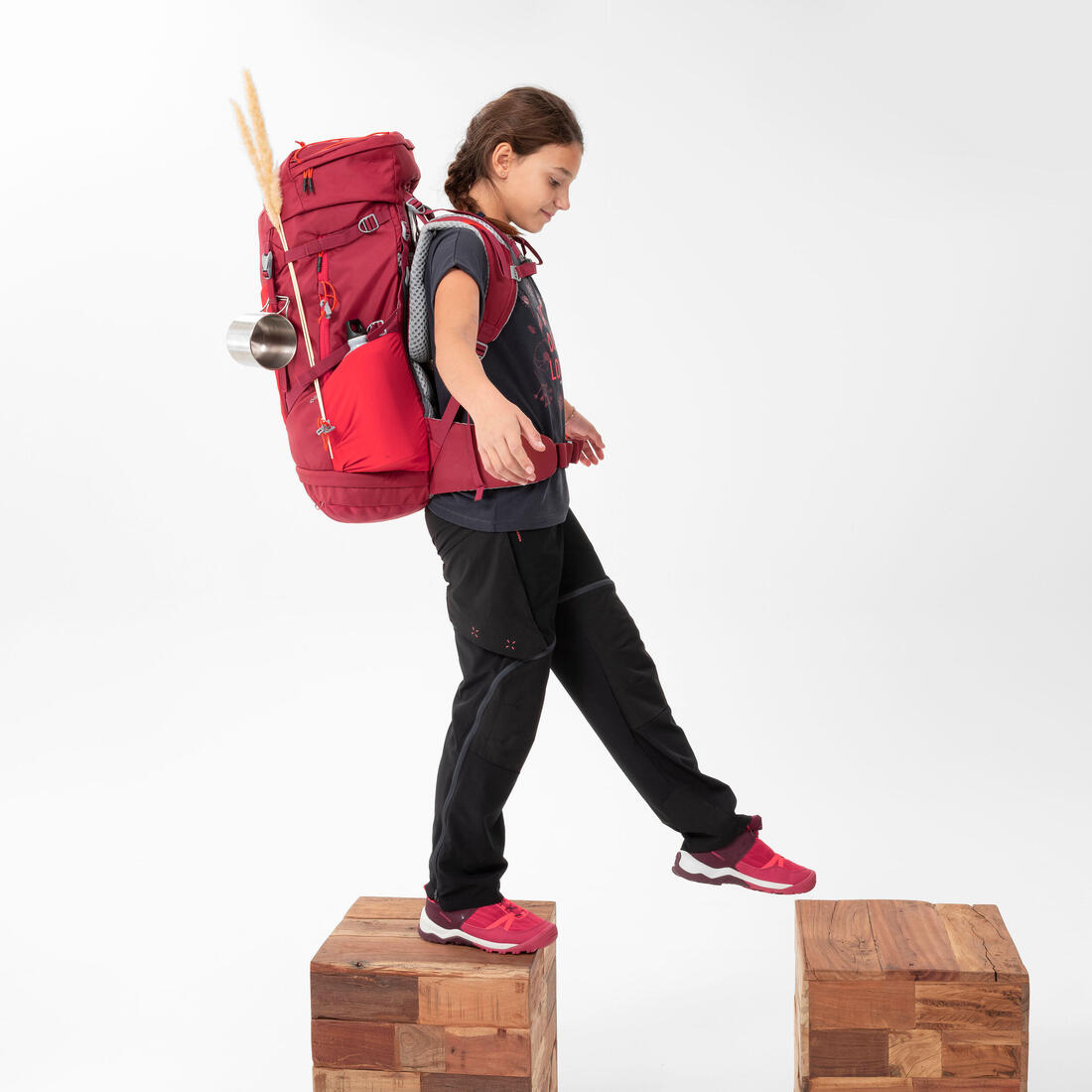 Sac à dos de randonnée 40+10L confortable et ventilé enfant, MH900