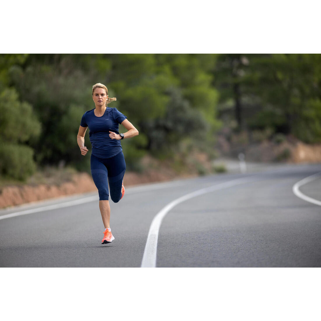 T-shirt running & trail sans couture femme - kiprun run 500 confort