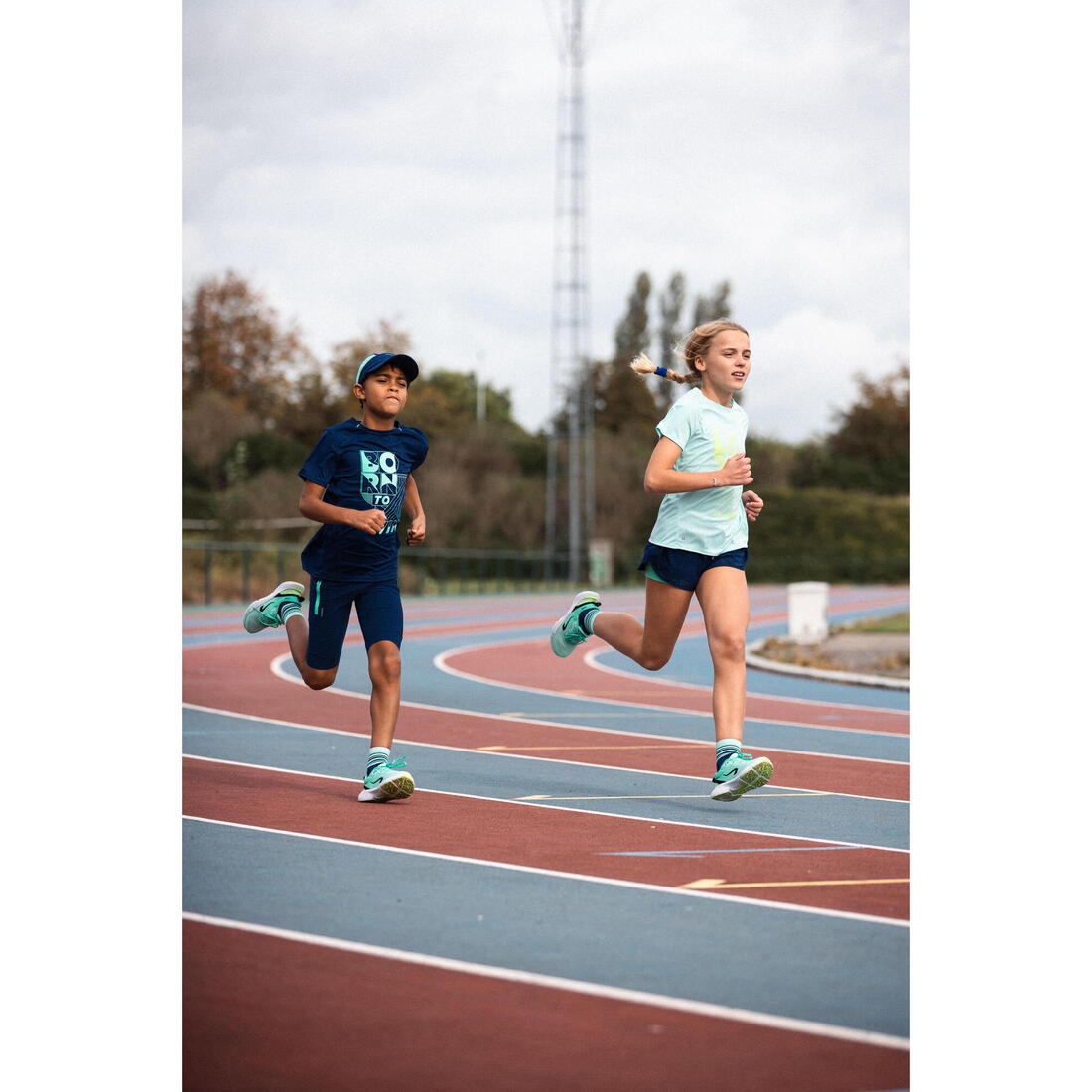 T-shirt de running respirant Fille - KIPRUN DRY+ 500 pastel