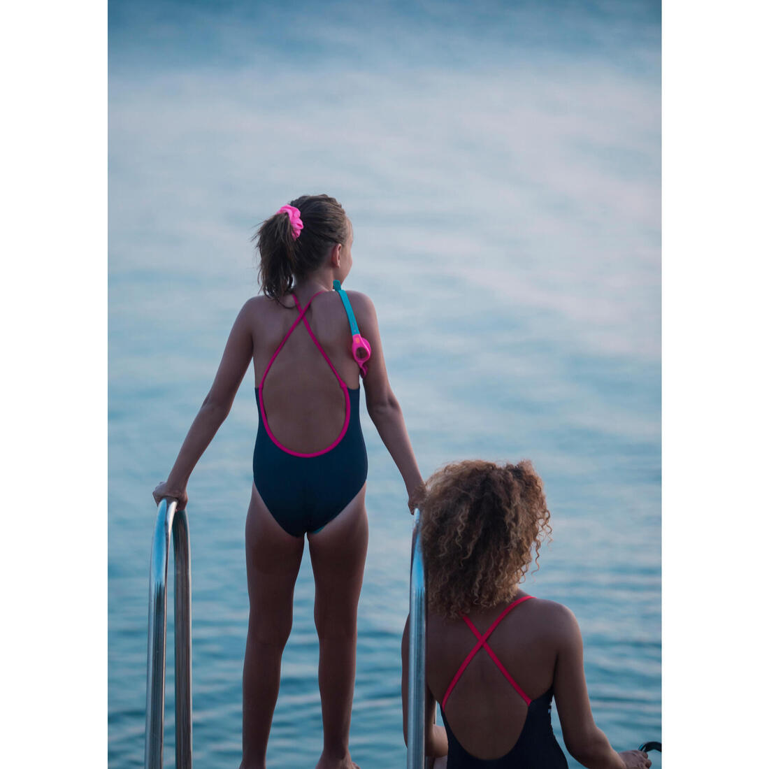 Chouchou de natation cheveux fille corail