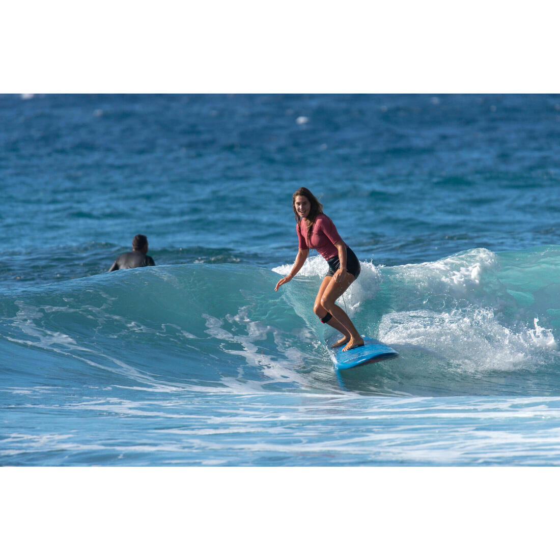 Tee shirt anti uv surf top 100 manches courtes femme