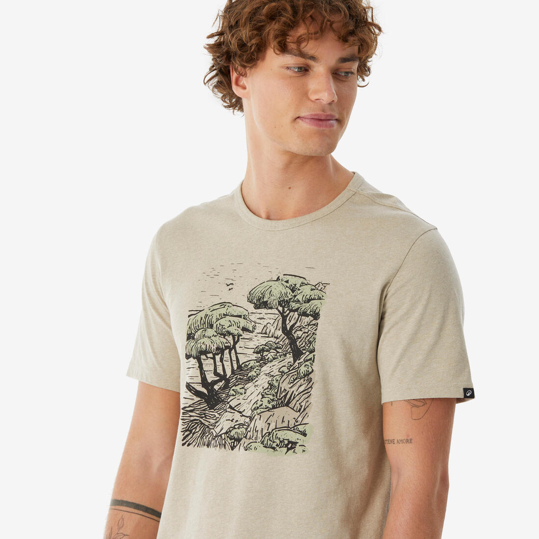 T-shirt de randonnée manches courtes homme, NH100