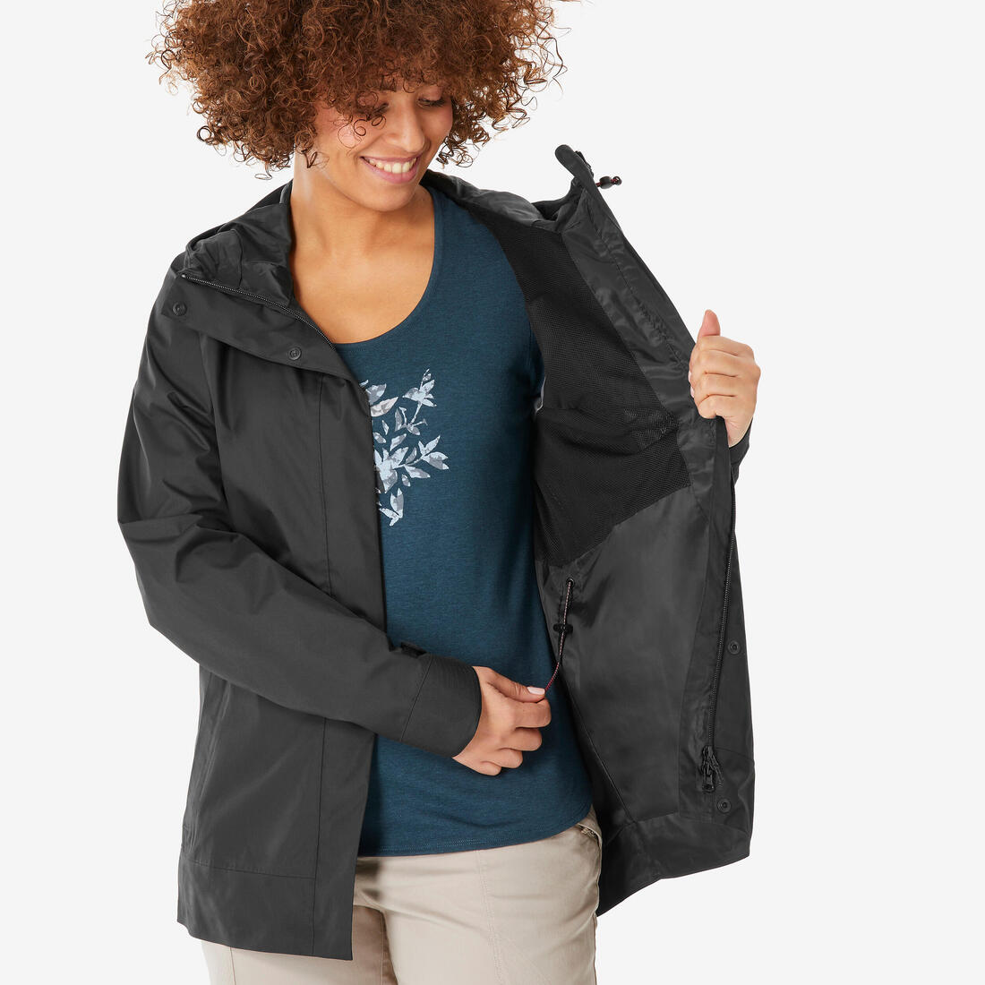 Veste de randonnée imperméable femme, NH500