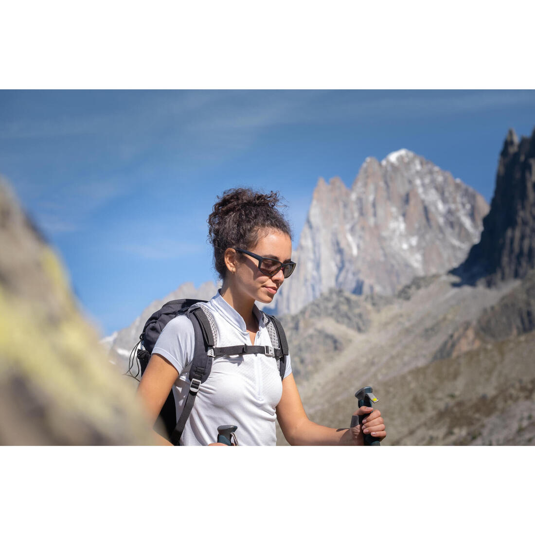 T-shirt manches courtes de randonnée montagne - MH900 - Femme
