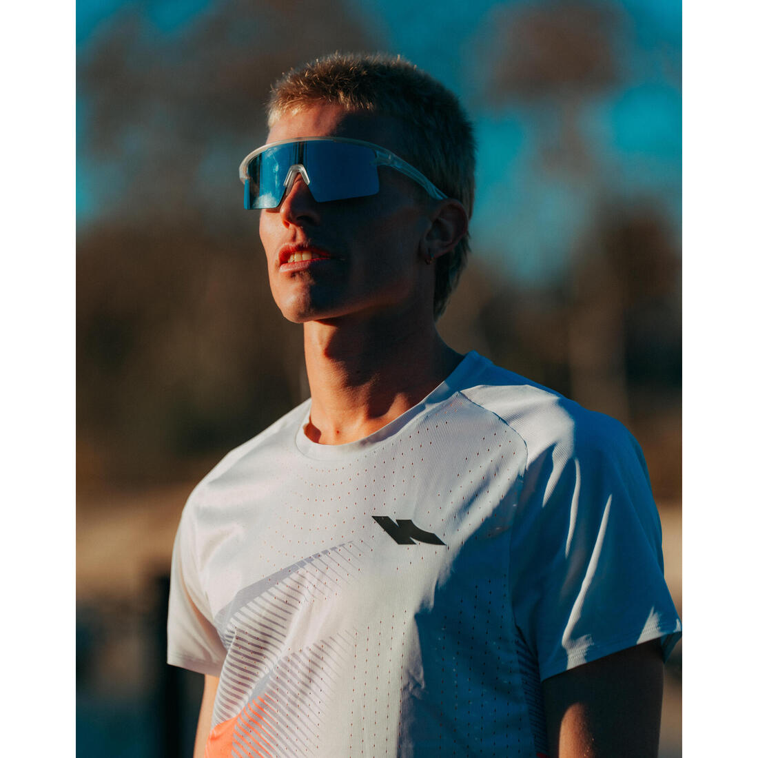 T-shirt de running Homme, Kiprun PROTEAM beige rose