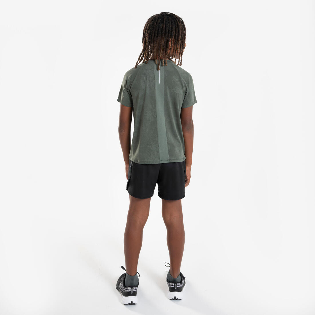T-Shirt running sans couture Enfant - KIPRUN TS LIGHT 900 kaki