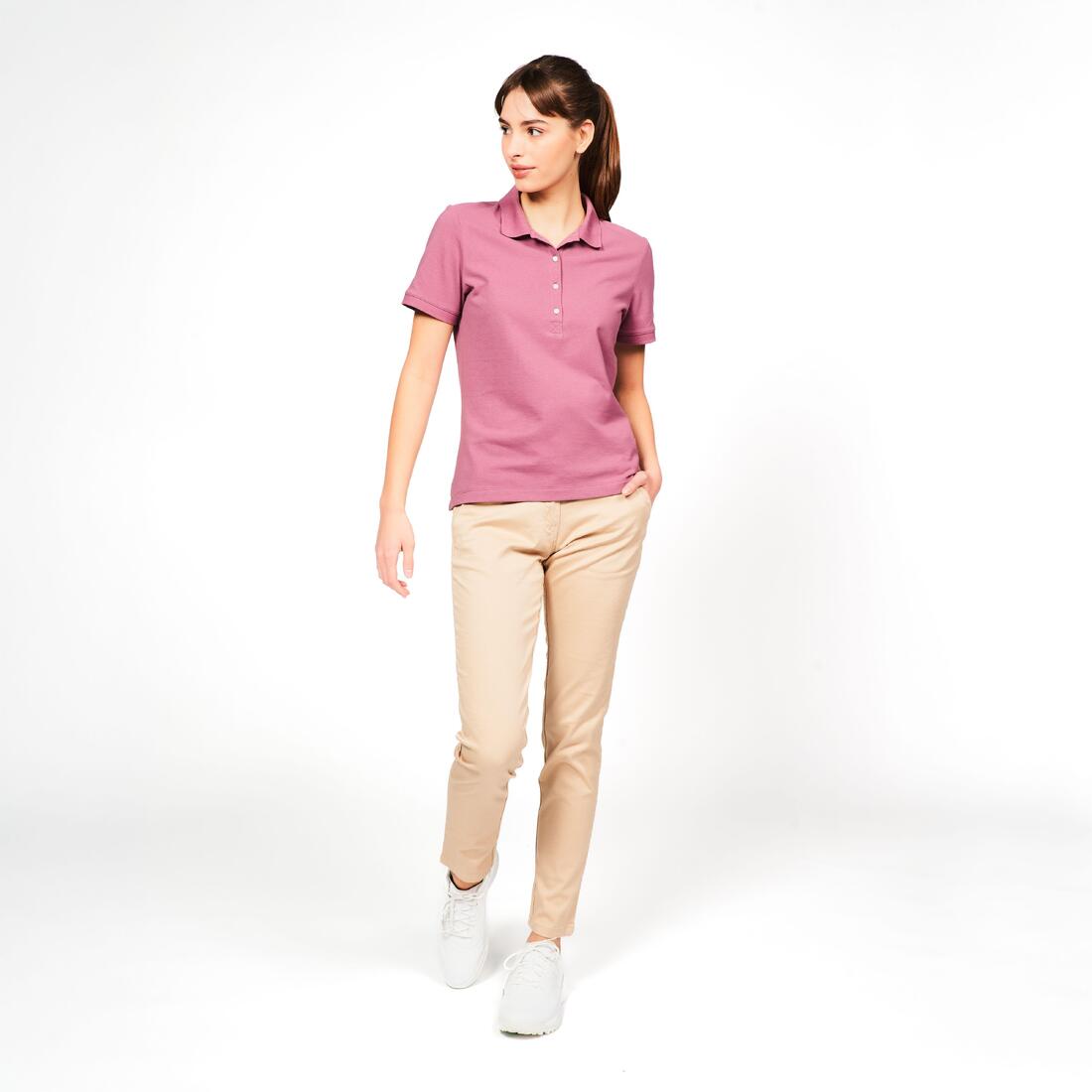Polo golf en coton polyester manches courtes femme, MW500 beige clair