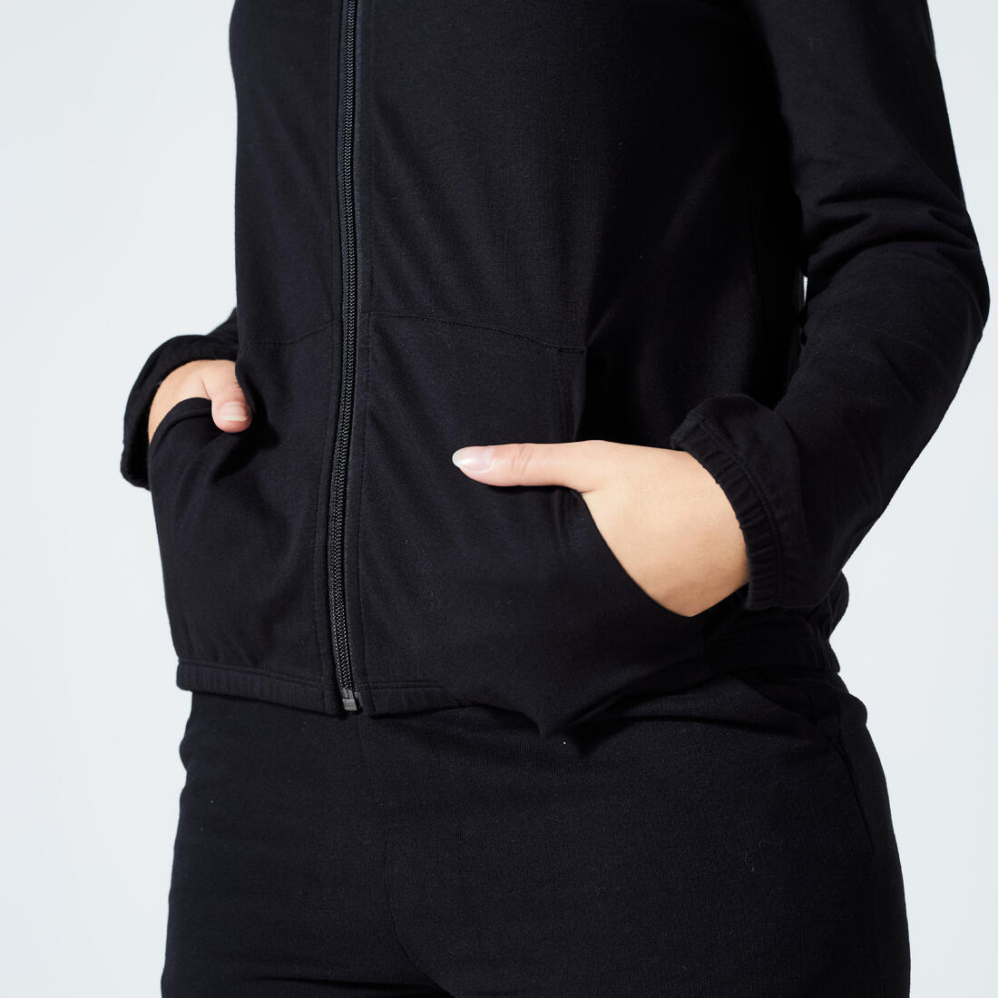 Sweat Zippé Fitness Femme - 100 Gris Pale