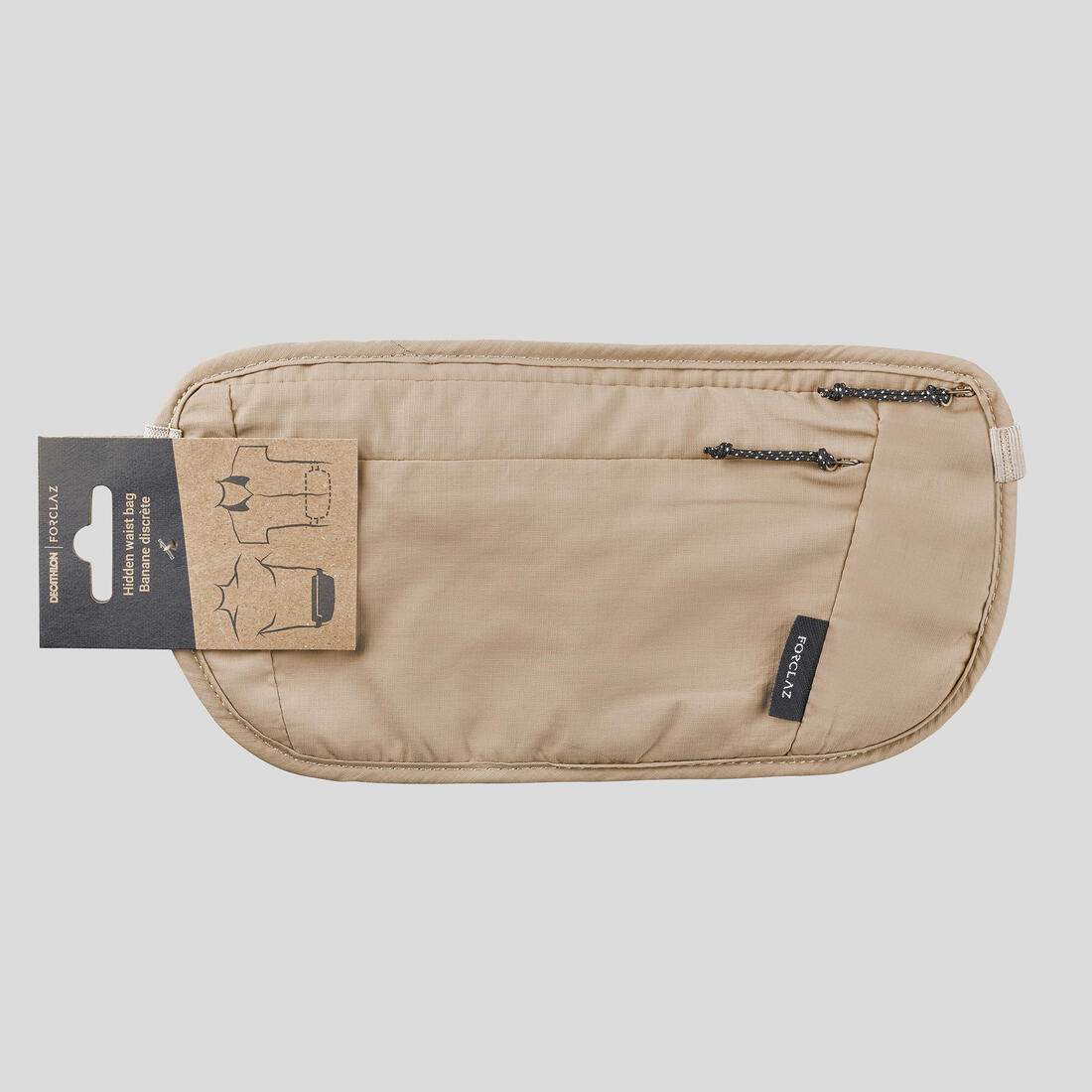 Ceinture banane de voyage discrète et sécurisée, Travel RFID beige